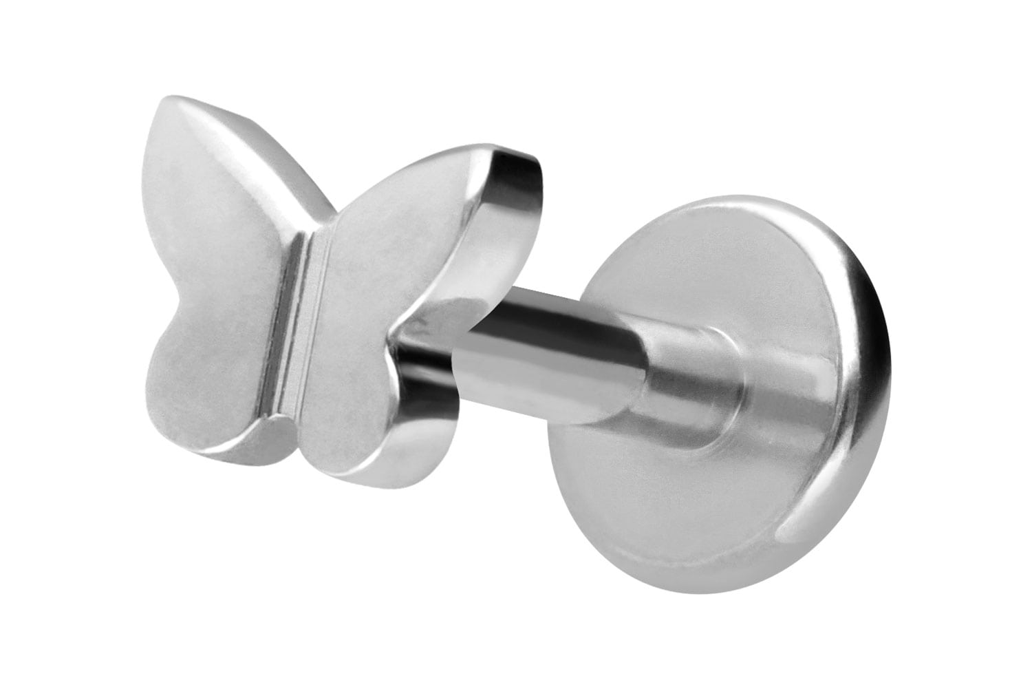 Titan Labret Piercing mit Innengewinde SCHMETTERLING